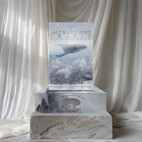 Ocean Oracle Card Deck | for Divine Feminine Shadow Work | Holographic Rainbow Foil | Lemurian/Atlantian Goddess | オーシャンオラクルカードデッキ