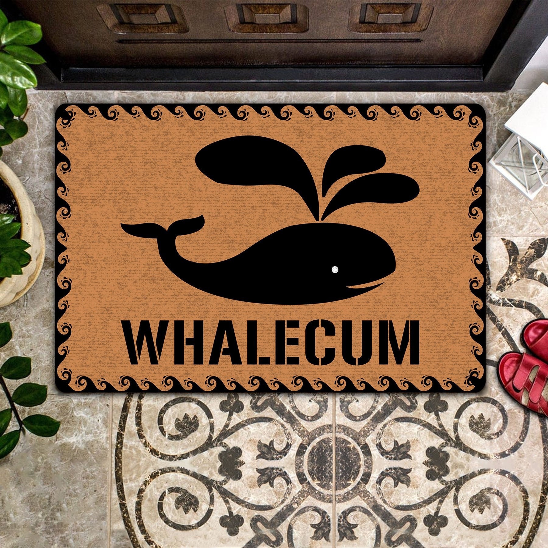 Whalecum Doormat Funny Whale Doormat Etsy