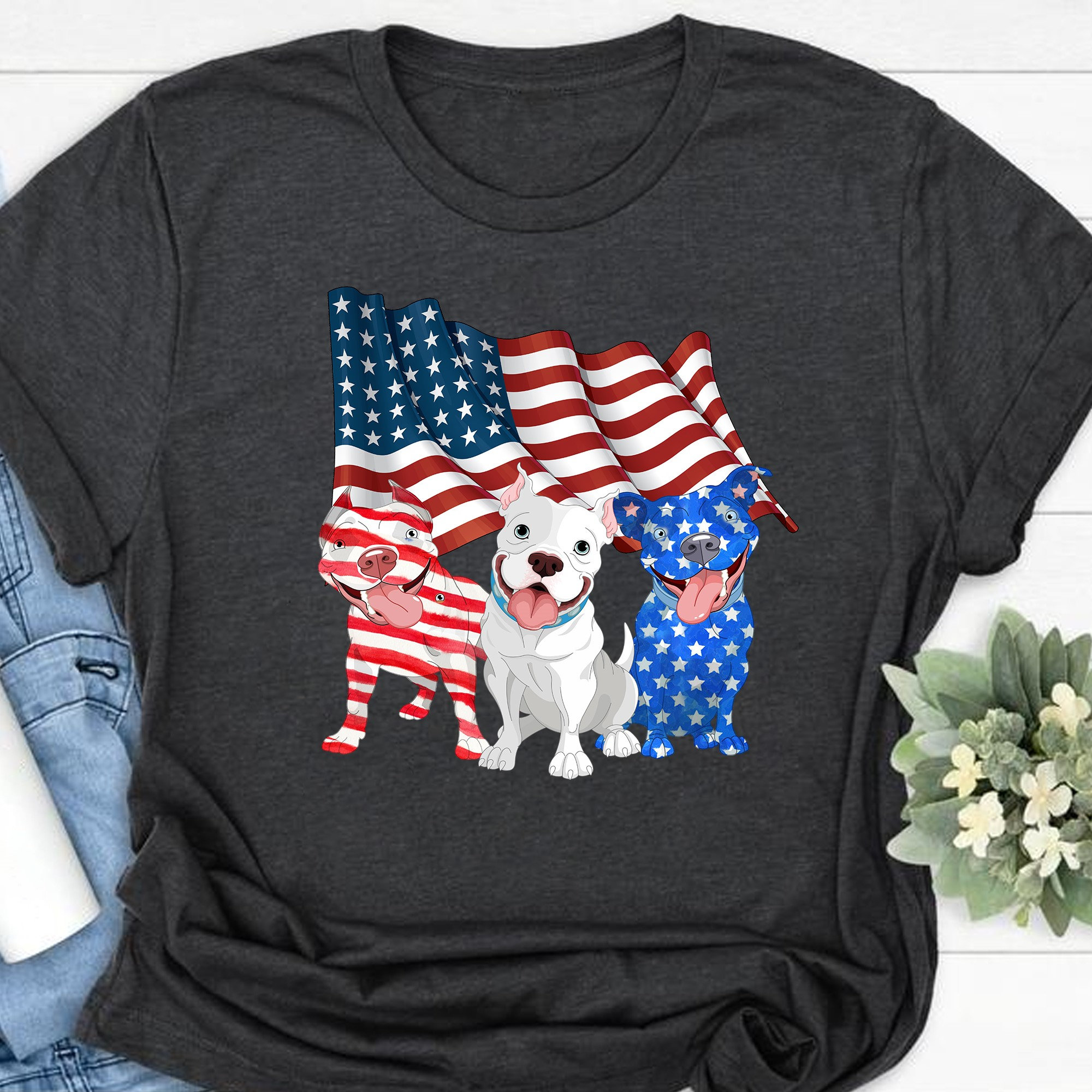 Dog Flag Shirt 4th Of July Dog Shirt Custom Your Own Dog Etsy