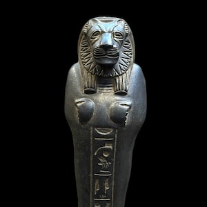 Ancient Egyptian Lion Goddess Sekhmet, Goddess Sekhmet sculpture made from Solid Basalt stone.