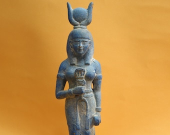 彫刻古代エジプト神話ハトー(Hathor)顔置物 居間玄関書棚茶室 装飾品工芸品 彫刻古代エジプト神話ハトー(Hathor)顔置物 居間玄関書棚茶室