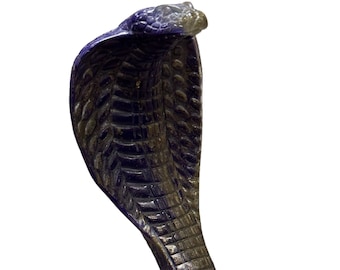 Pretty blue Uraeus cobra statue, one of the most important protection deities in Egypt-sculpture statues - Egyptian deities-Handmade