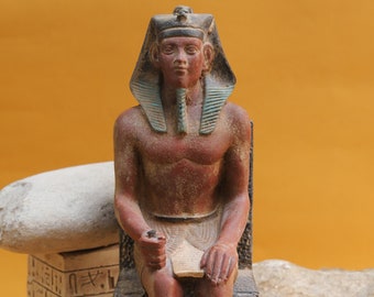 marvelous statue of King Khafre Egyptian pharaoh-king who built the pyramids-Sphinx mythology-Egyptian mede - Treasures of the black land