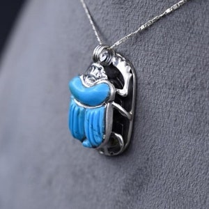 Scarab - pretty necklace of the ancient symbol of protection,good luck in the old Egypt mythology-religion - gemstones