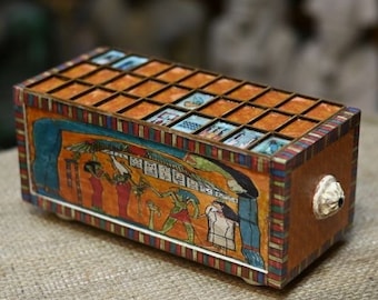 Vintage Senet Game Board – Handcrafted Egyptian Mythology Set