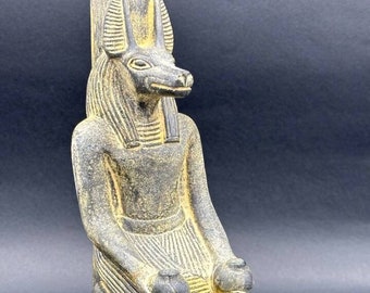 Ancient Egyptian Jackal God Anubis, replica museum art piece for God of afterlife and underworld.