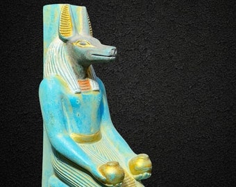 Egyptian Anubis Statue, God of Afterlife, Stone Replica