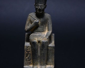 Rey egipcio Keops pequeña estatua del rey de Egipto-antigüedades deidades egipcias-mitología la Tierra Negra-escultura/Statua del re Khufu d&#39;Eg