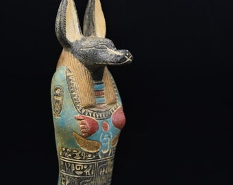 アヌビス像 - 古代エジプトの神アヌビス - ソリッドレッド花崗岩