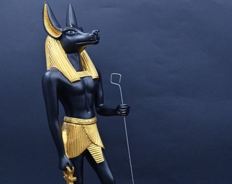 Egyptian Anubis Statue, Jackal God Replica, Afterlife Art Piece