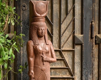 Egyptian Goddess Hathor Happy and faithful face, Egyptian Hathor Goddess.