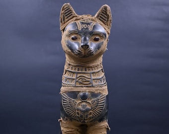 Vintage Bastet Statue - Small Hand-painted Ancient Egyptian Cat
