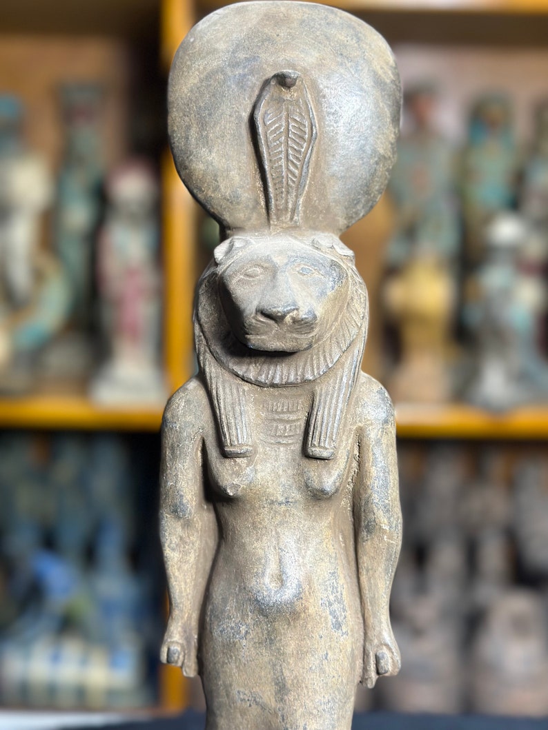 Hand Carved Basalt Stone Sekhmet Statue – Egyptian Goddess of War - Etsy