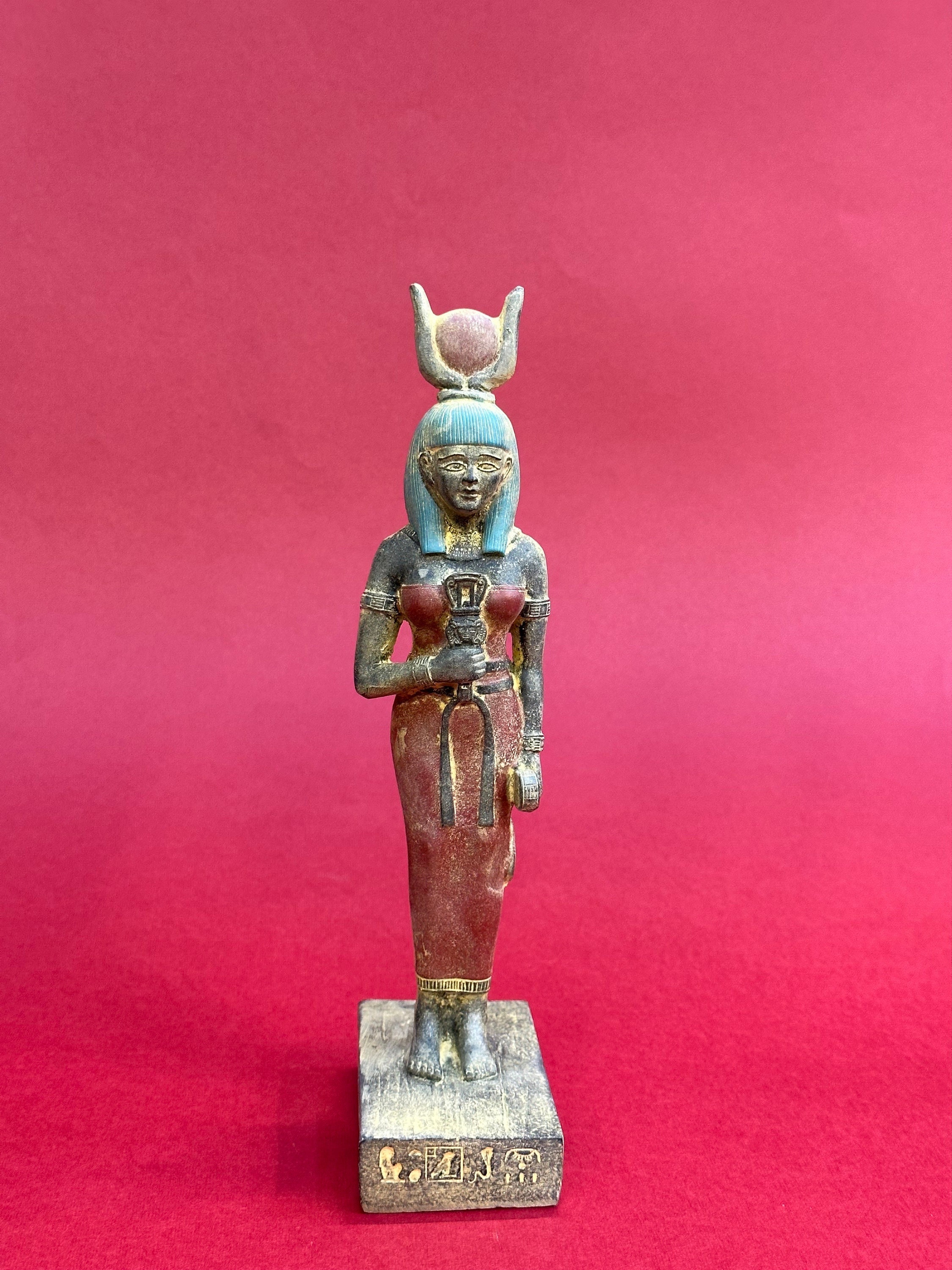 Beautiful colorful statue goddess Hathor-goddess of love-Mythology-Anticues-