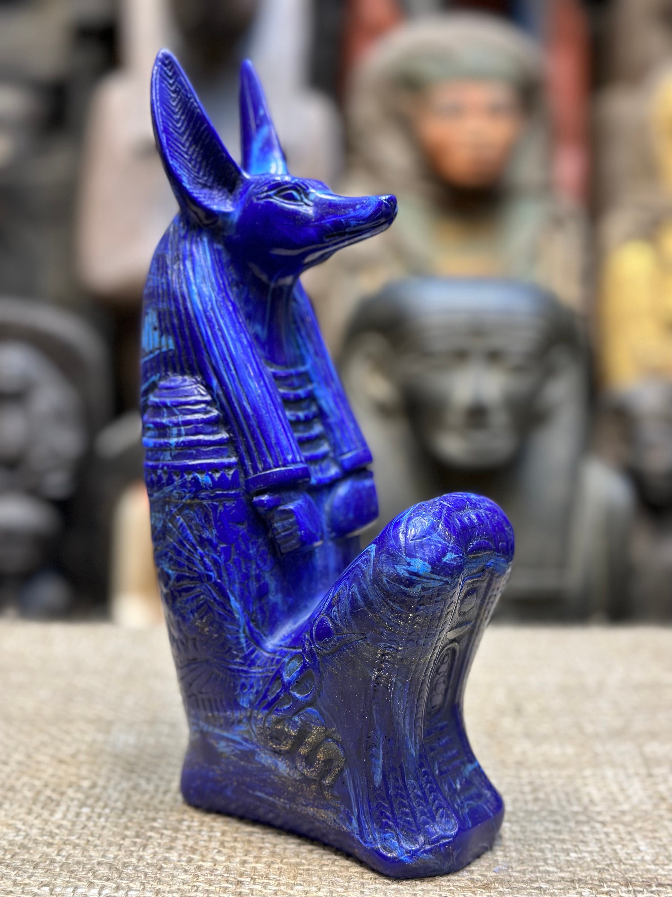 ラピスラズリ アヌビス Zippo Anubis Egyptian Mythology Lapis Lazuli Antique Gold 2