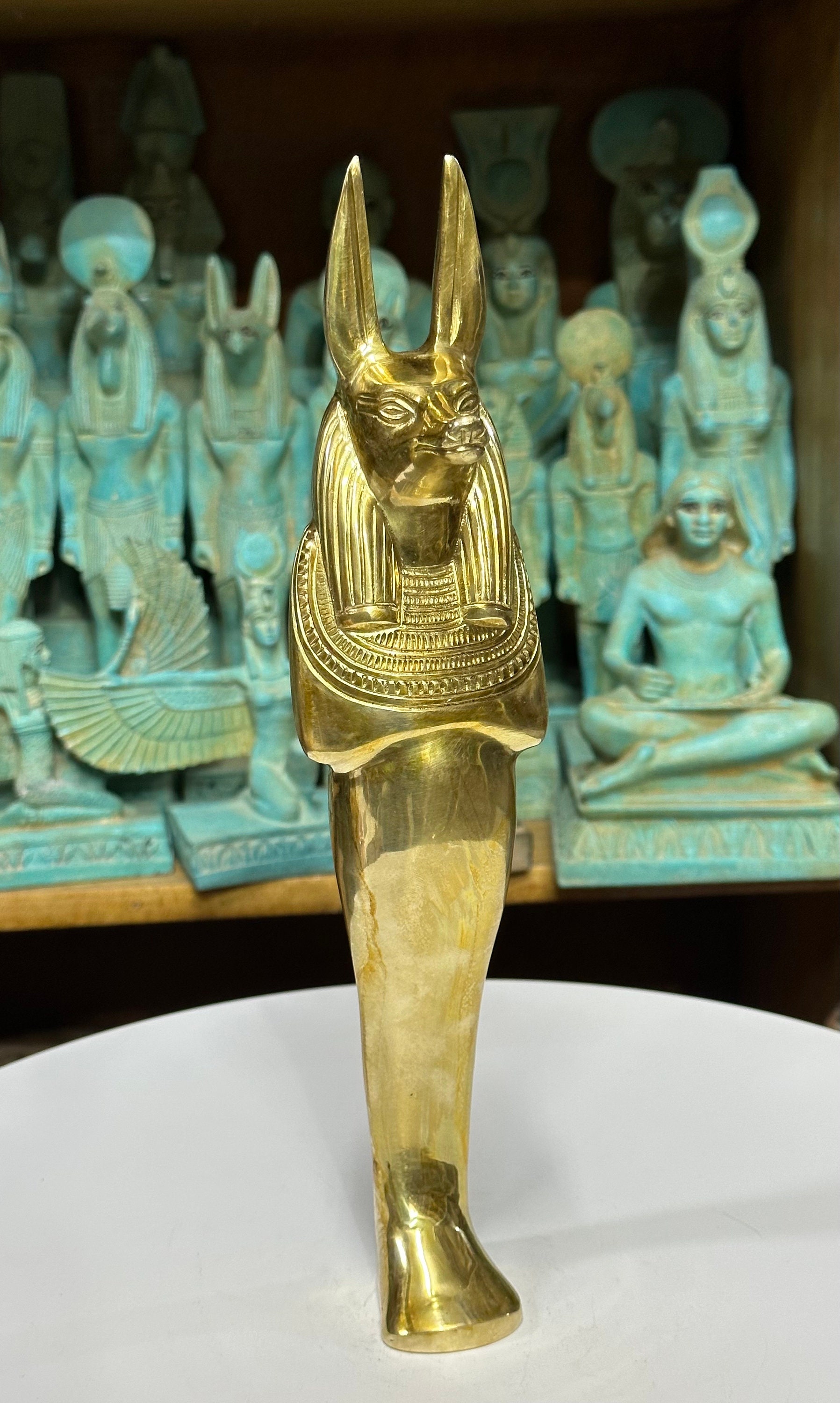 手作りの銅製アヌビス像 – エジプトのミイラ神 - Etsy 日本