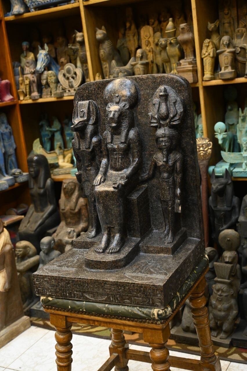 Handmade Egyptian Triad Statue: Sekhmet, Anubis & Ramesses II - Etsy