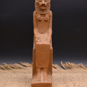 Seated Sekhmet Statue: Egyptian Goddess of War Replica