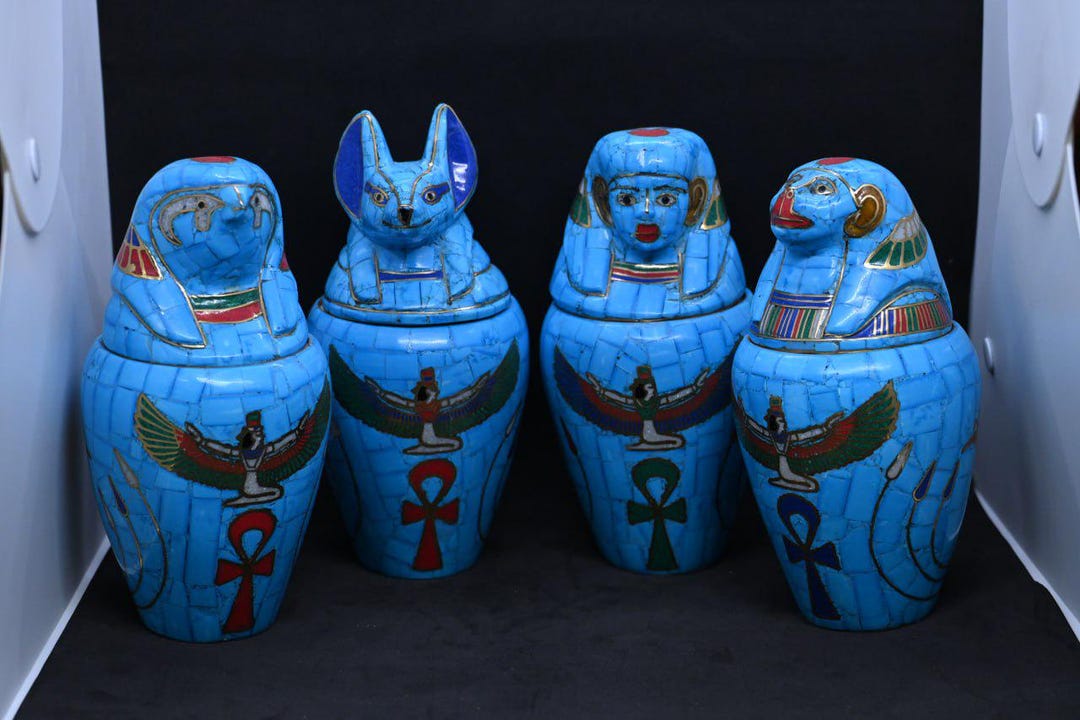 Canopic Jars Sons of Horus Jars Handmade Egyptian Antiques Egyptian ...