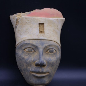 Königin Hatschepsut Maske, Replik Artefakt für Königin Hatschepsut Ägyptische Wohnkultur Ägyptische Antiquitäten Seltene Vintage Statue hergestellt in Ägypten BC