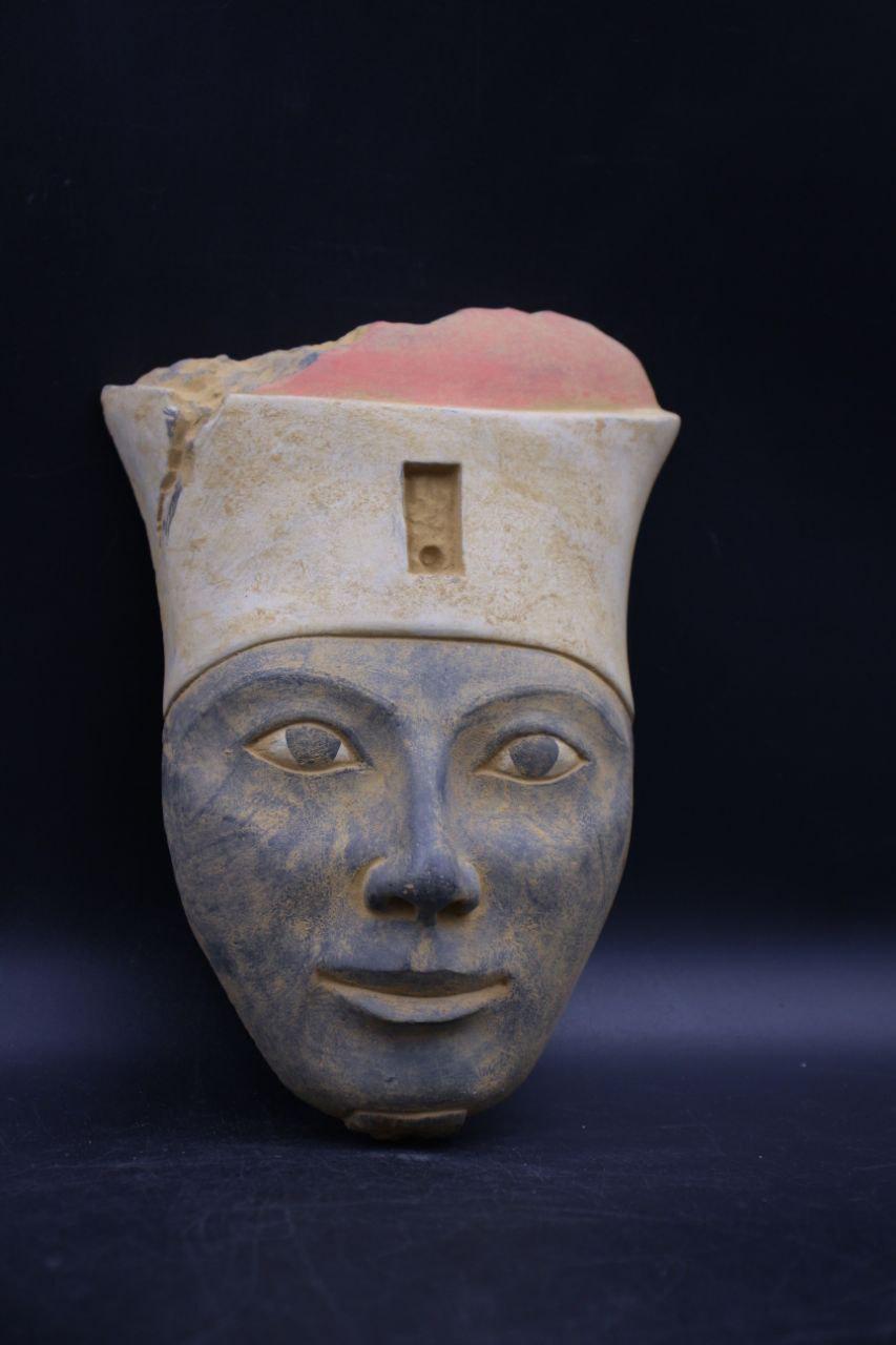 Máscara da Rainha Hatshepsut, réplica de artefato para a Rainha Hatshepsut Decoração egípcia para casa Antiguidades egípcias Estátua vintage rara feita no Egito a.C.