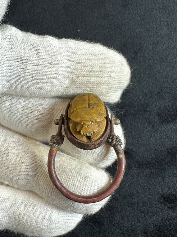 Rings from ancient Egypt a ring decorated with a scarab inscribed Antiques ornaments mythology made in Egypt