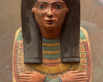 Estatua de Hatshepsut: Escultura egipcia de piedra caliza, 80 cm