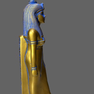 Estatua dorada de Hathor, diosa egipcia del amor, 33 cm imagen 3
