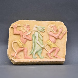 Egyptian Relief Goddess Taweret wall sculpture, Egyptian wall hanging Egyptian figure, ancient Egyptian painting