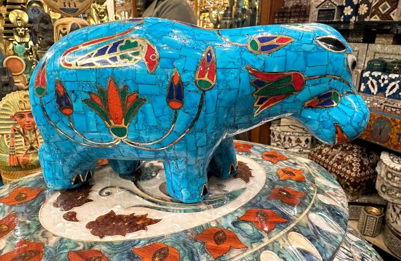 Egyptian Hippo statue, Egyptian hippopotamus statue.