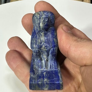 Lapis Lazuli Thoth Statue, Handmade Egyptian Baboon God