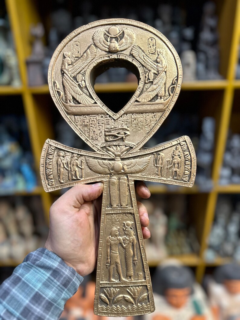 Ankh Ressurection Handmade Egyptian Ankh – Key of Life Sculpture, Ancient Mythology Decor ...