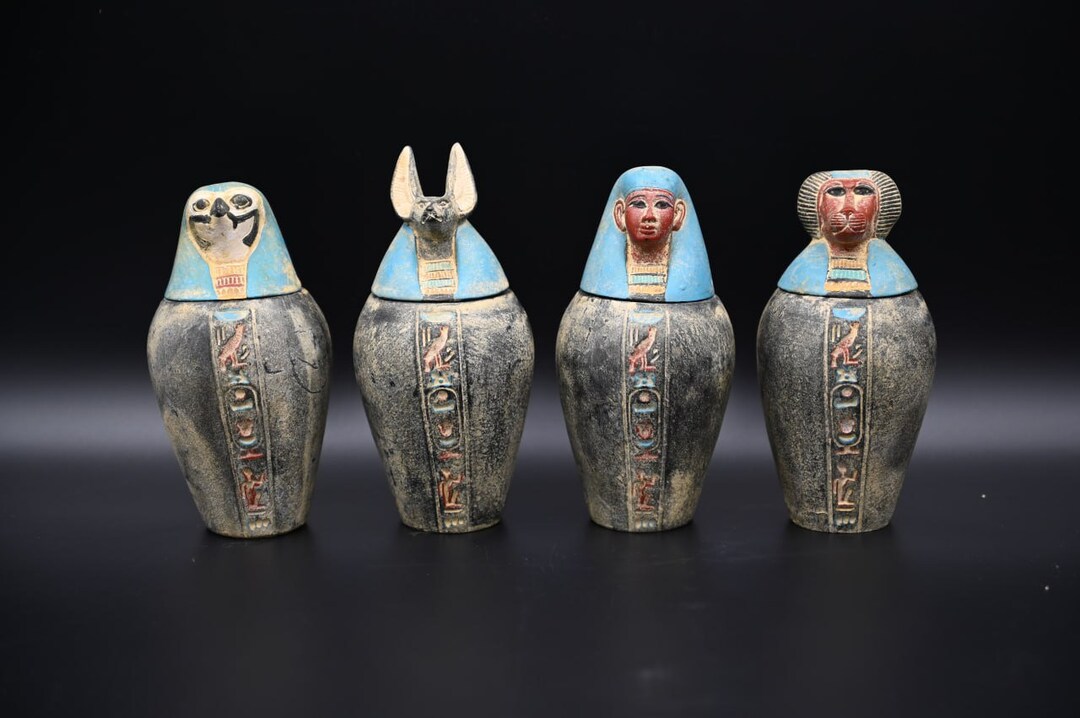 Sons of Horus Statues - Handmade - Egyptian Antiques - Egyptian Deities ...