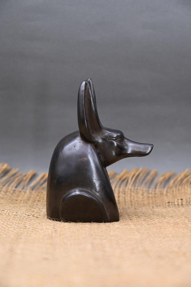 Basalt Anubis Statue, Ancient Egyptian God Replica (14cm Height) - Etsy