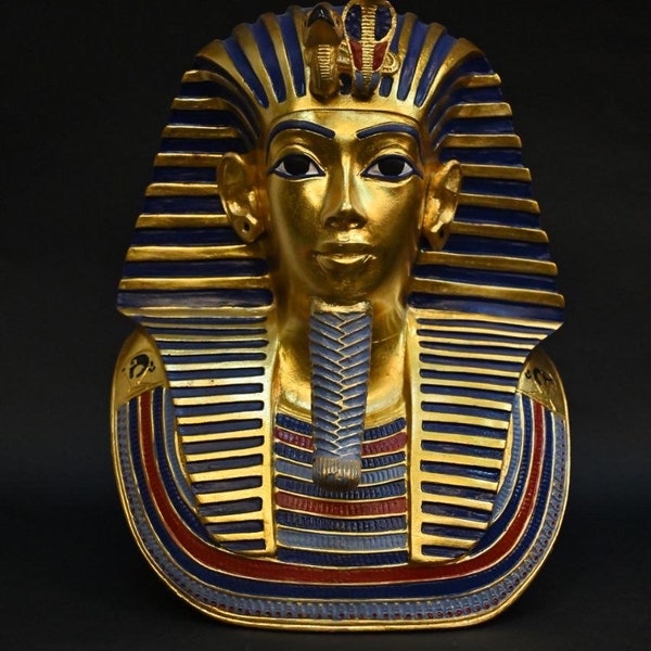 Gold leaf Tutankhamun statue-ancient Egyptian kings-Egyptian mythology-handcrafted-antiquities -stuff of the golden king-Replica mask.Egypt