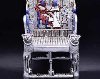 ツタンカーメン玉座レプリカ　エジプト ツタンカーメン王の黄金の玉座レプリカ彫像 古代エジプトの宝箱