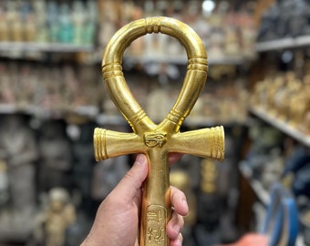 Golden Egyptian Key of life/symbol of long life-good life-Egyptian mythology-antique-handcrafted by skilled Egyptian hands