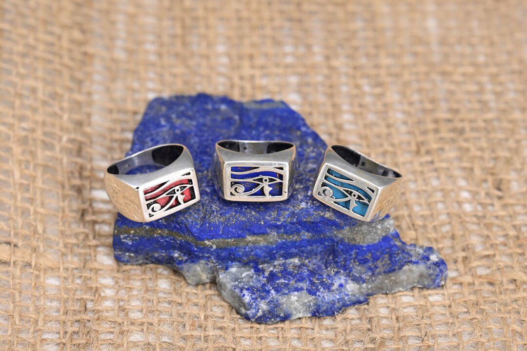 Pharos Rings Luxurious Ring, Egyptian Ring, Pharaonic Eye of Horus Design, Crafted ...