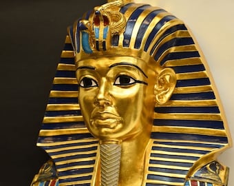 Vintage King Tutankhamun&#39;s head - to hang on the wall-ancient Egyptian mythology-antiquities-handcrafted-unique-rare museum pieces-sculpture