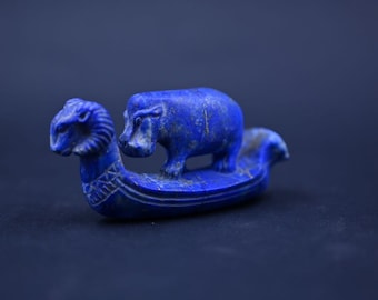 ヴィンテージのエジプト製ブルーカバの置物 – メトロポリタン美術館