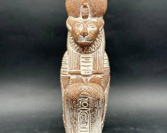 Granite Sekhmet Statue: Handmade Egyptian Goddess of War Replica
