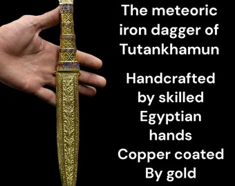 Tutankhamun daggers The meteoric iron dagger-treasure of Tutankhamun-Replica-Handmade antique copper with gemstone-gold plated-made in Egyp