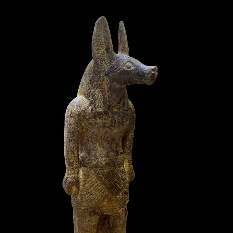 Handmade Stone Anubis Statue: Egyptian God of Mummification Replica - Etsy