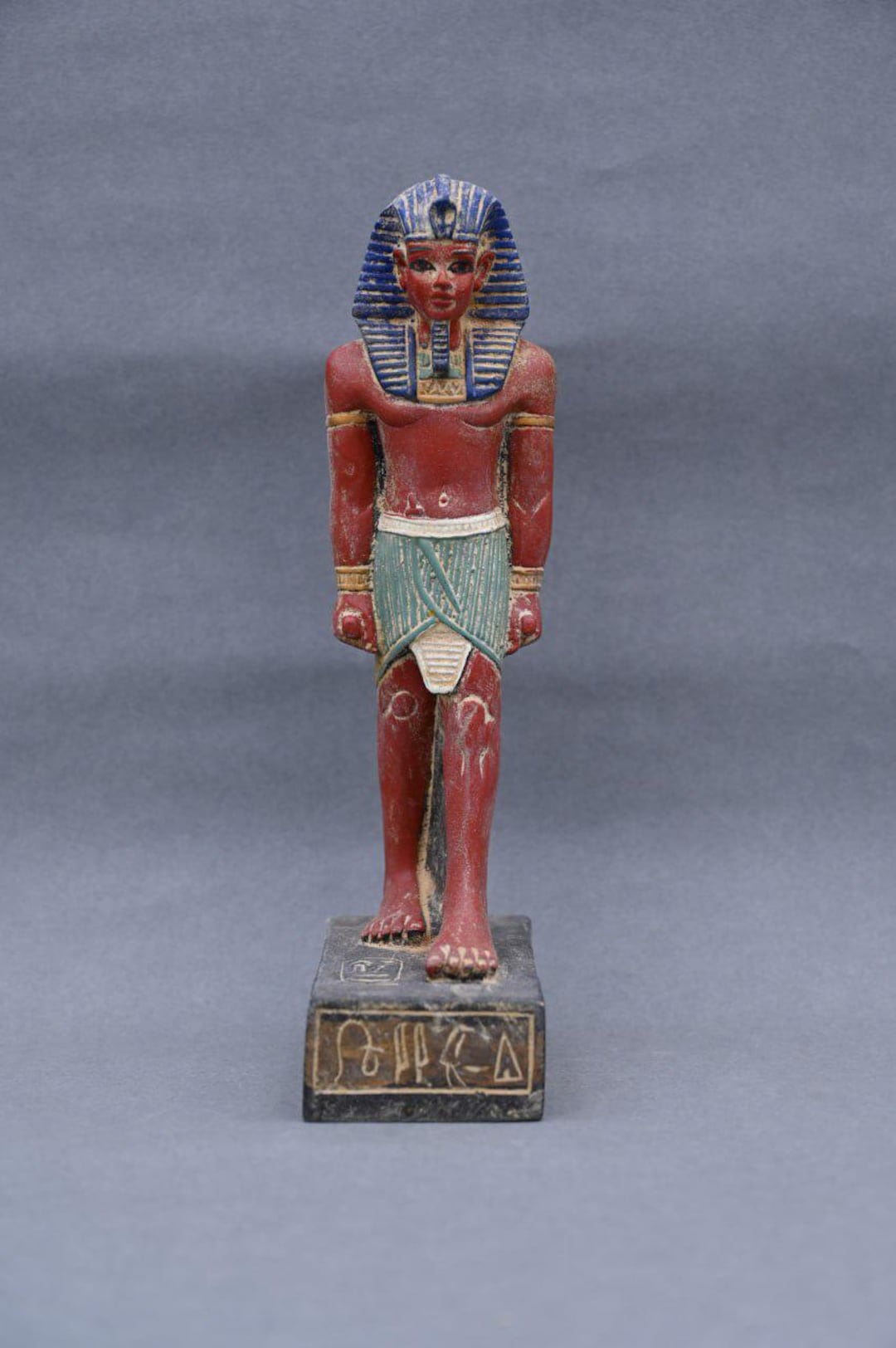 アンティーク　古代エジプト　ファラオ石像　置物 希少な古代エジプトの遺物像 - 紀元前エジプトのラムセス王のファラオ