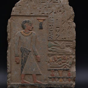Ancient Egyptian Stone Relief Statue: Authentic Pharaonic Antiquity