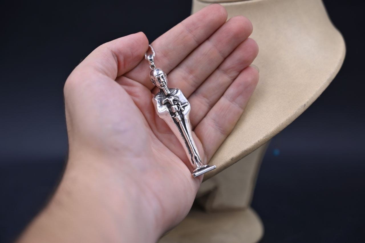 Silver Ptah Amulet, Ancient Egyptian God of Creation - Etsy