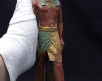 Rare Ancient Egyptian Antiquities Sobek Crocodile God Statue - Pharaonic Antique Stone B.C. Statue