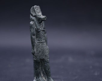 Basalt Stone Anubis Statue – Egyptian God of Mummification, Handmade in Egypt