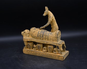 アヌビス像 - 古代エジプトの神アヌビス - ソリッドレッド花崗岩