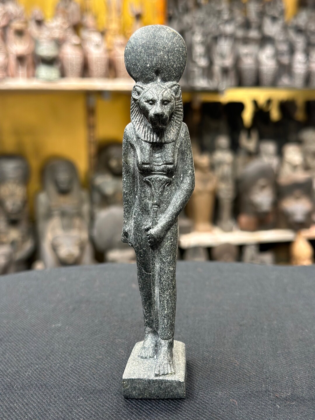 Authentic Black Granite Sekhmet Statue - Egyptian Goddess of War - Etsy